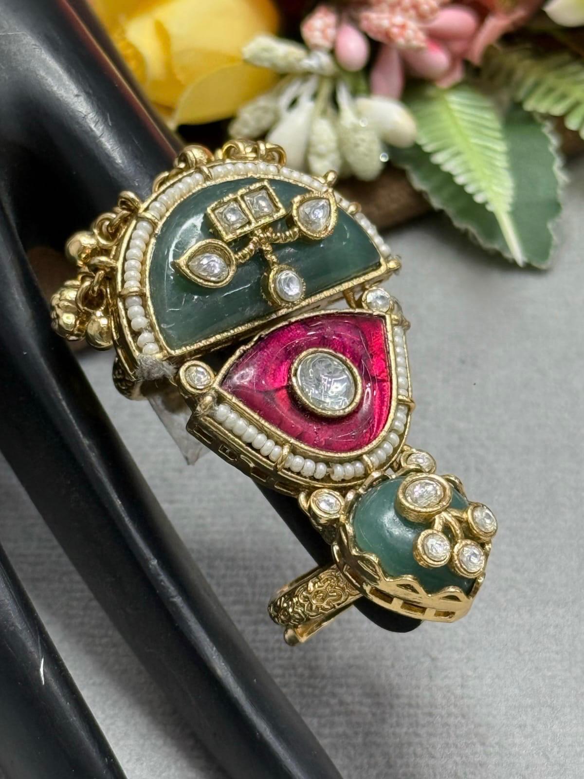 Colorful Stones Rajwadi Ring For Women