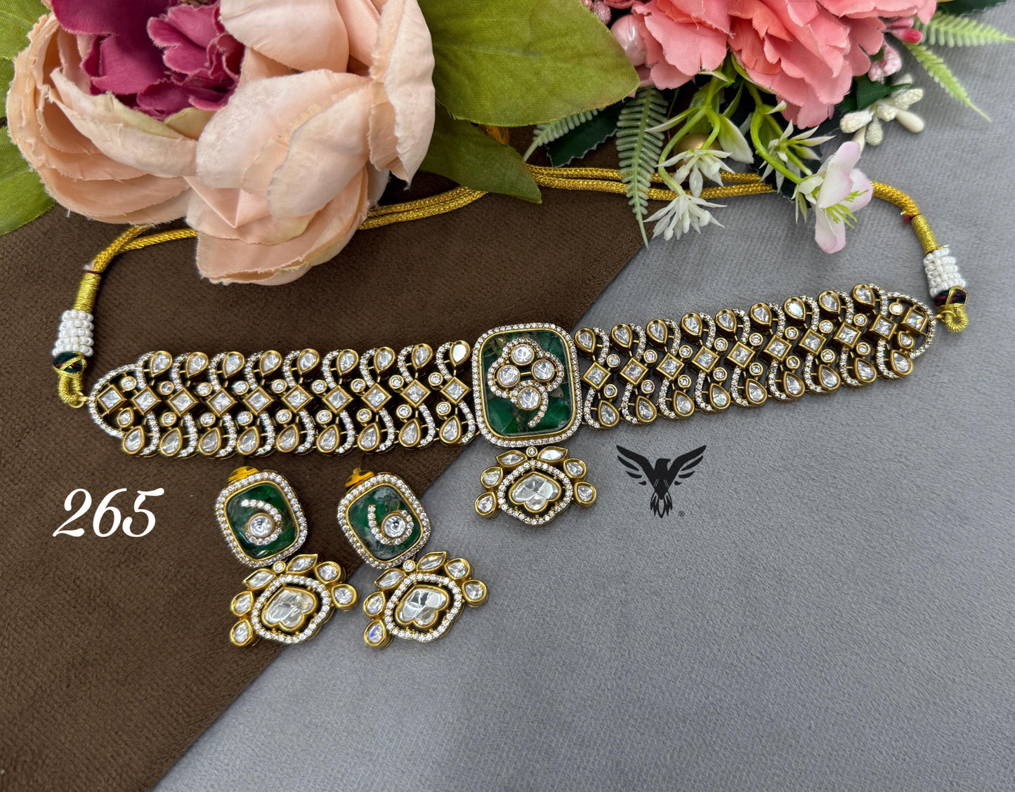 Ayla mosanite with Marble doublet stone necklace in Blue For women