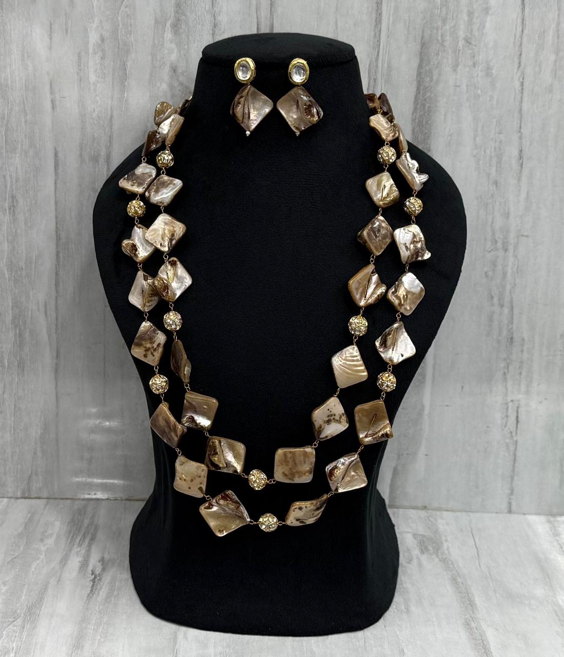 Vanshika Jewels double layered necklace mala for women