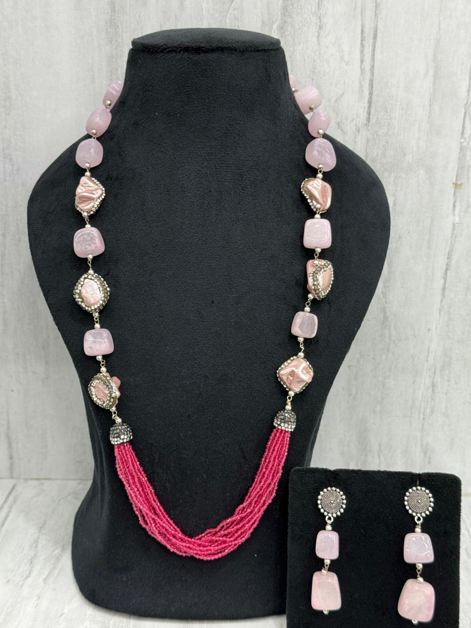 BAROQUE WITH HYDRO STONES MALA IN PINK FOR WOMEN