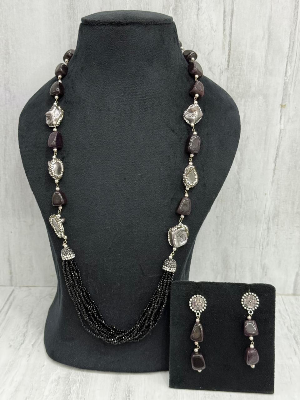 BAROQUE WITH HYDRO STONES MALA IN GRAY FOR WOMEN