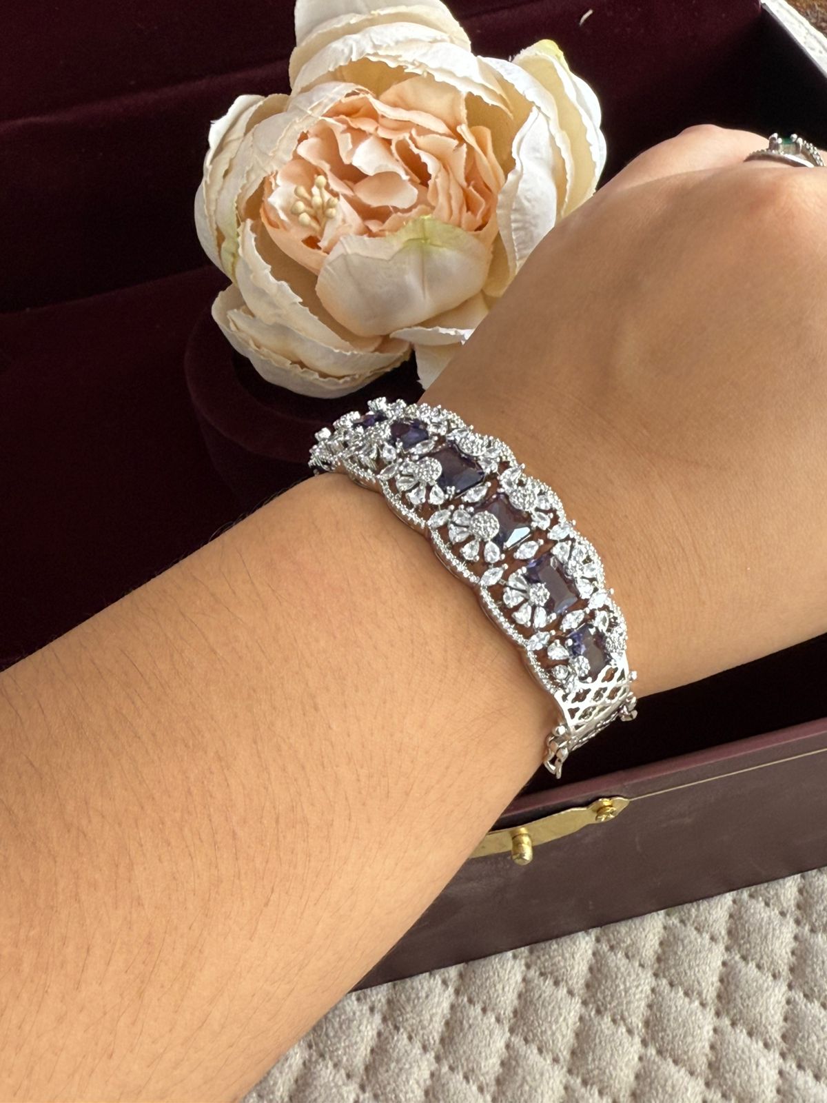 BLUE WITH CZ BRACELET FOR WOMEN