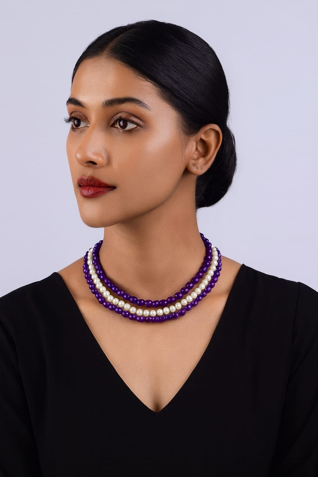 Elegant Purple Handcrafted Pearl mala For women and Girl