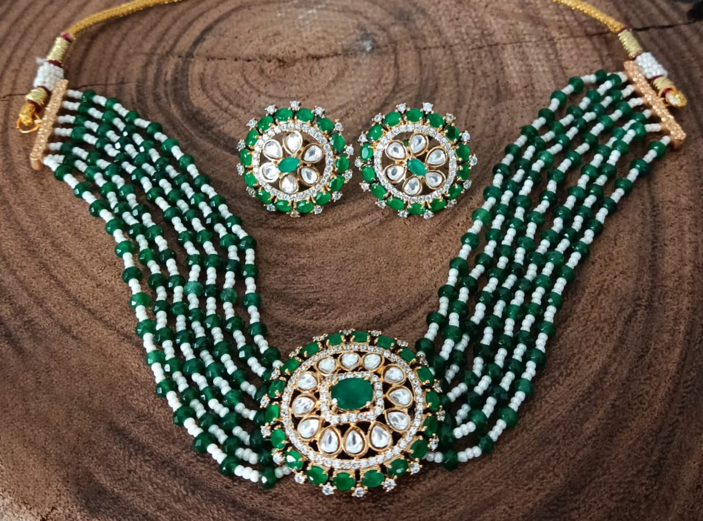 SIMRAN GREEN CHOKER IN KUNDAN