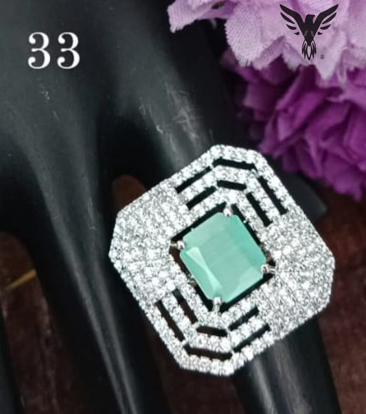 MINT AND WHITE DIAMOND RING