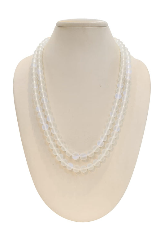 WHITE COLOUR DOUBLE LAYER MISTICK ONYX MALA