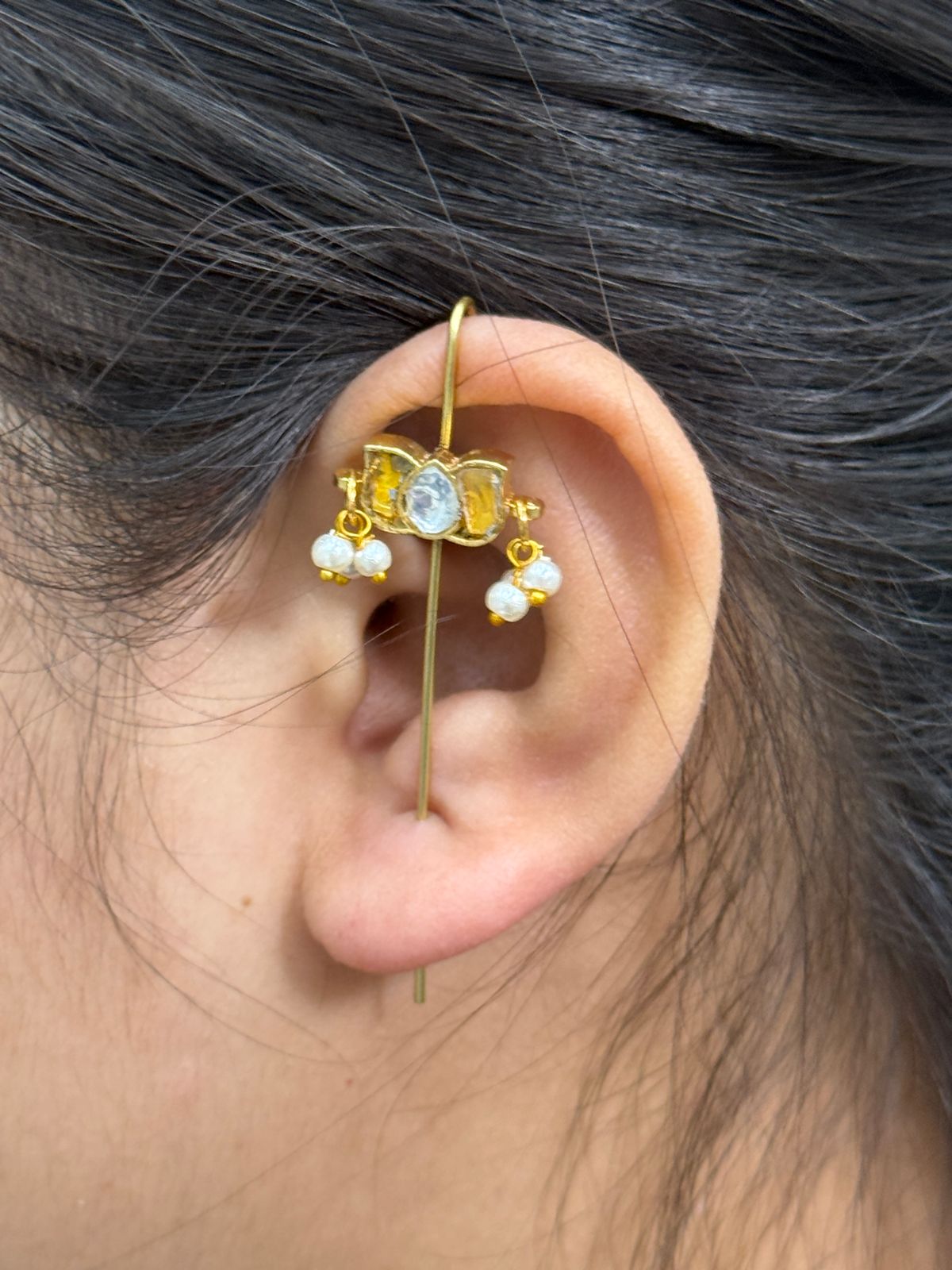 Cute Lotus Yellow Earcuff