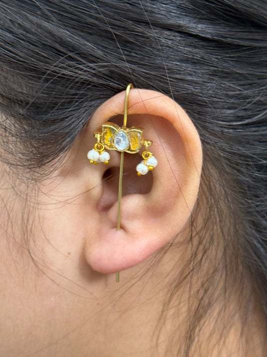 Cute Lotus Yellow Earcuff