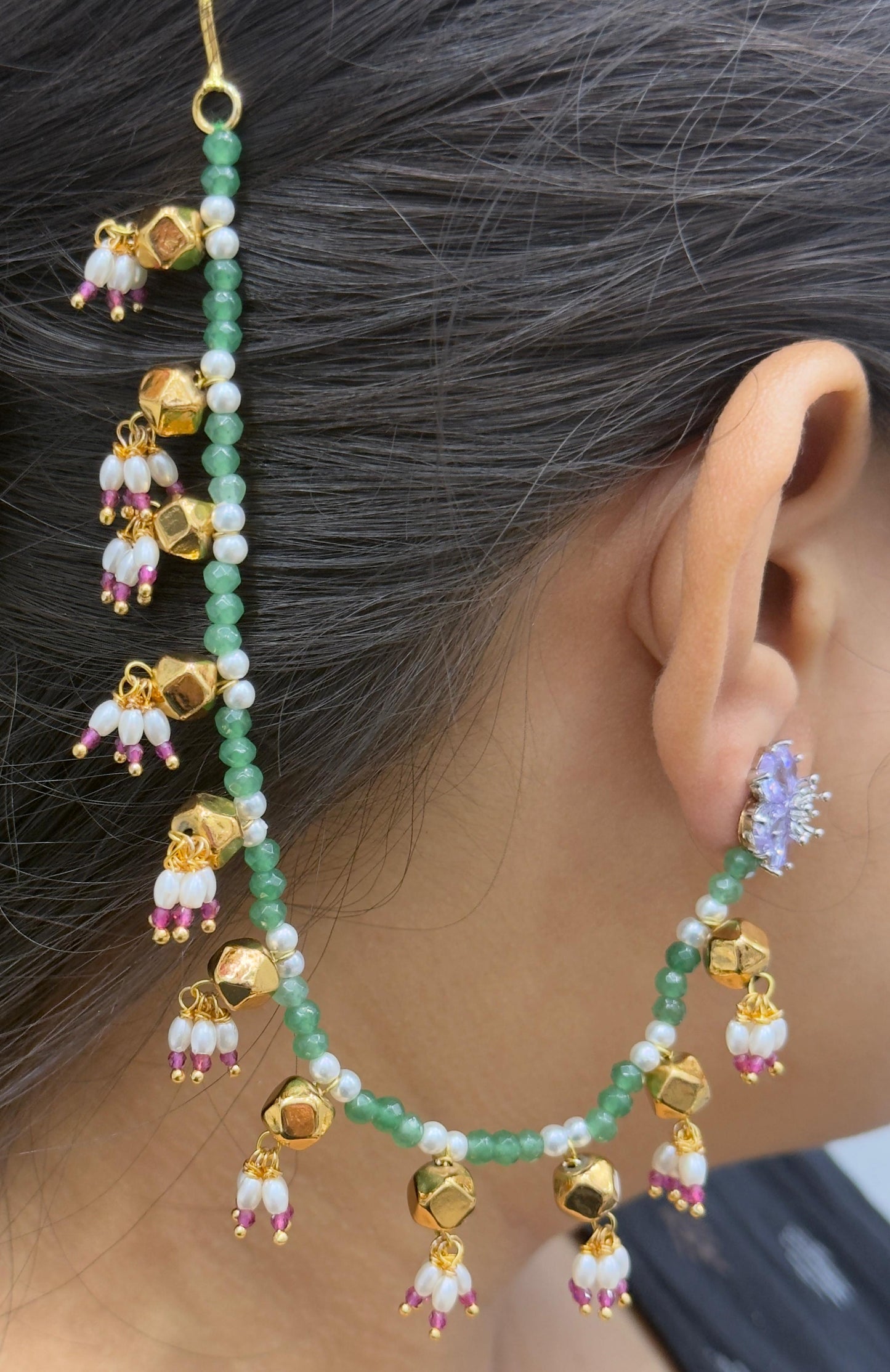 Green Beaded Kanchain for Woman