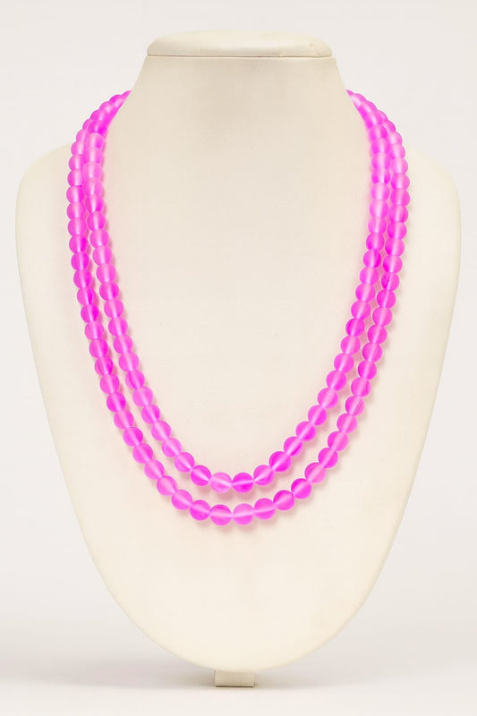 PINK DOUBLE LAYER MISTICK ONYX BEADS MALA FOR WOMEN