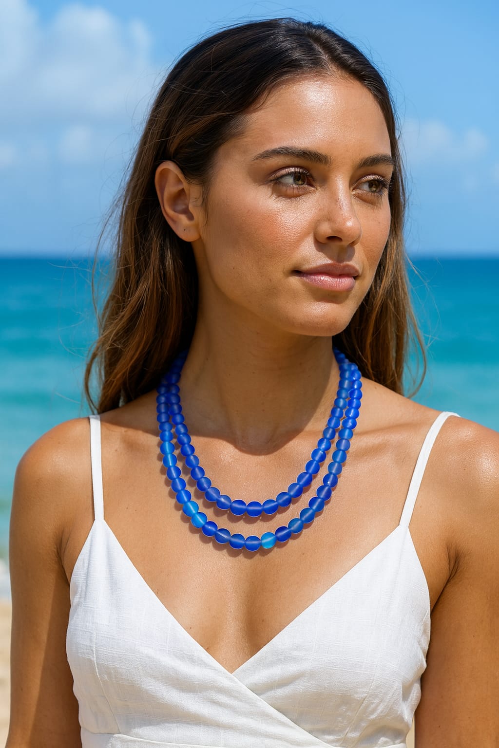 BLUE COLOUR MISTICK ONYX BEADS MALA FOR WOMEN