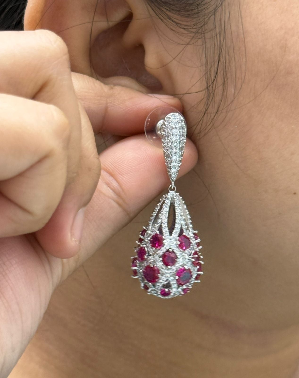 Invisible Setting cz Earring