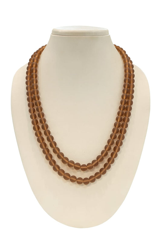 BROWN COLOUR DOUBLE LAYER MISTICK ONYX BEADS MALA FOR WOMEN