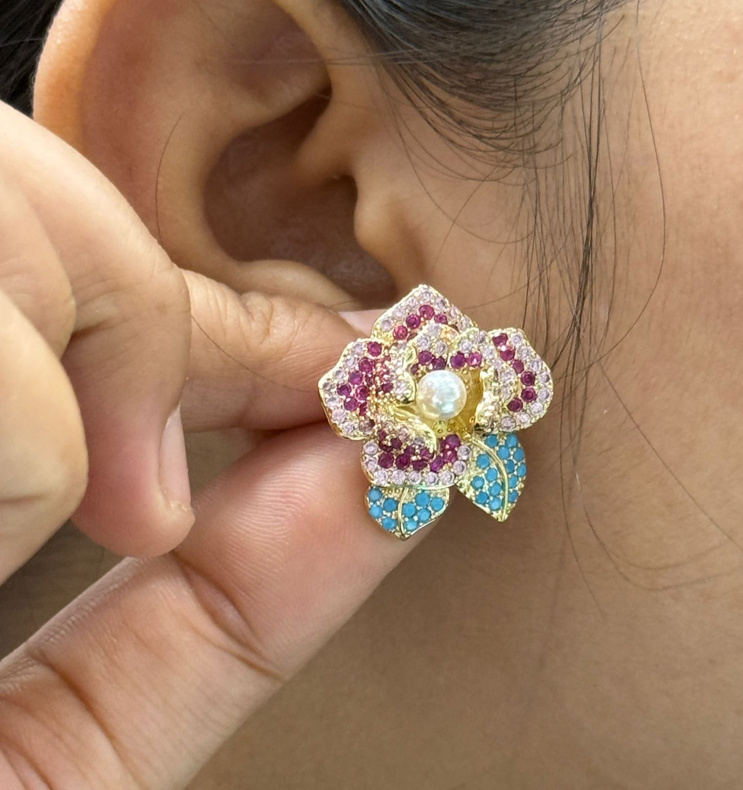 Rose CZ Studs