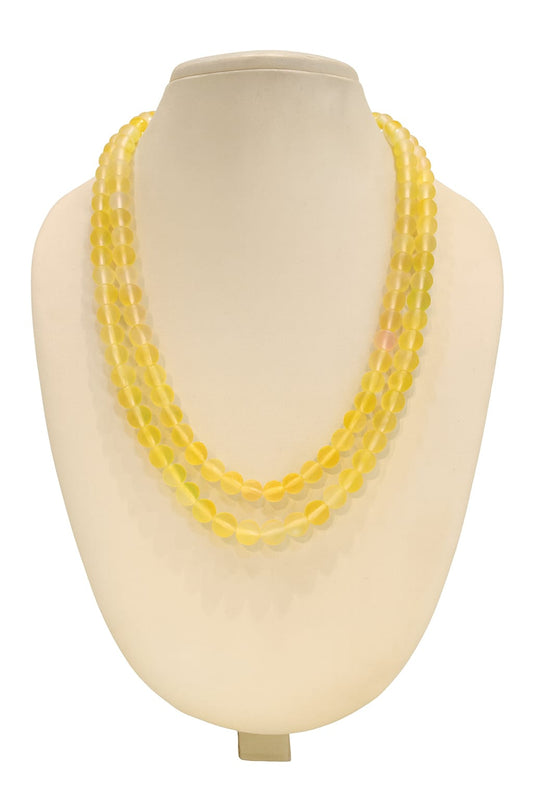 YELLOW DOUBLE LAYER MISTICK ONYX BEADS MALA