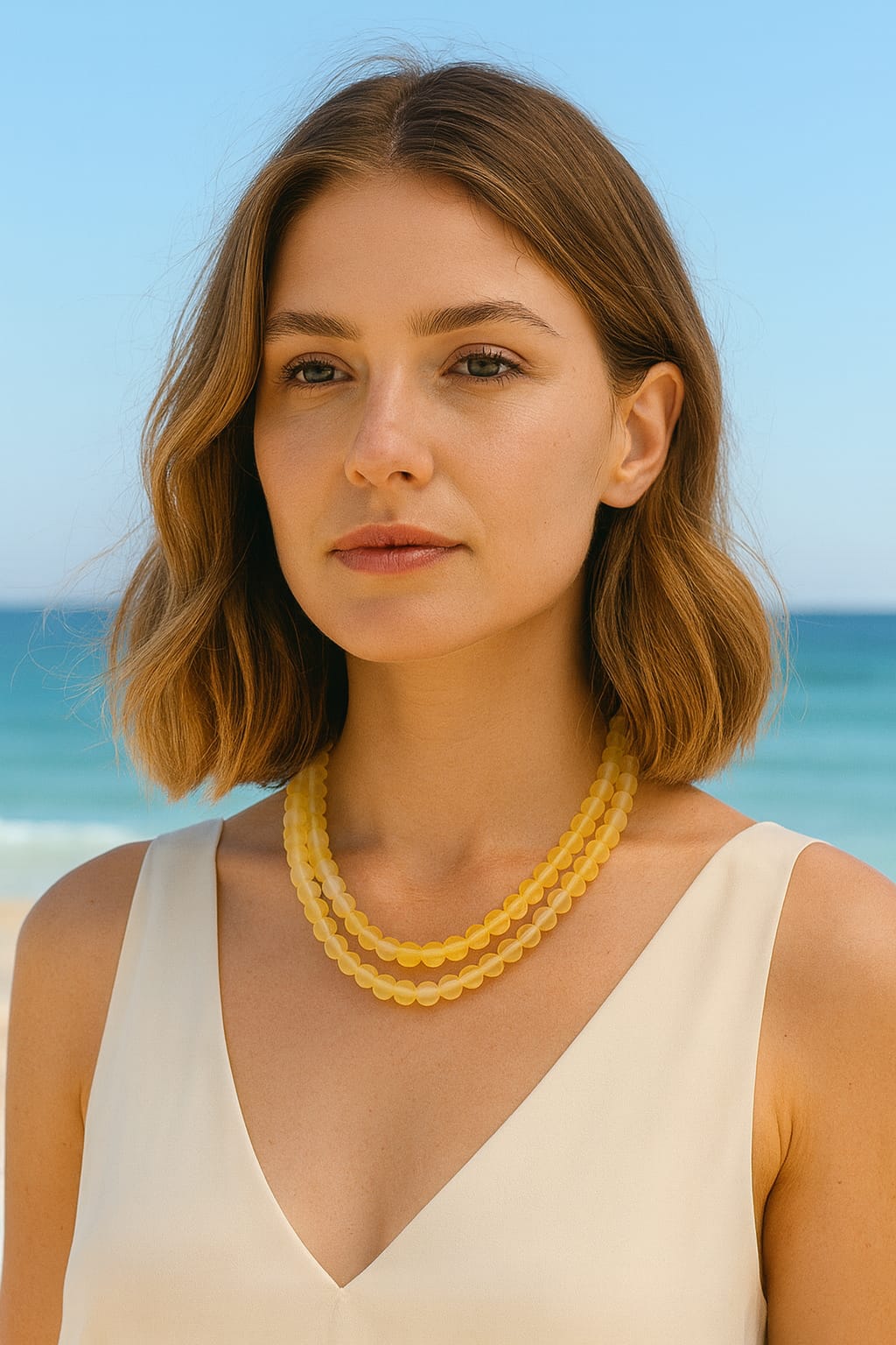YELLOW DOUBLE LAYER MISTICK ONYX BEADS MALA