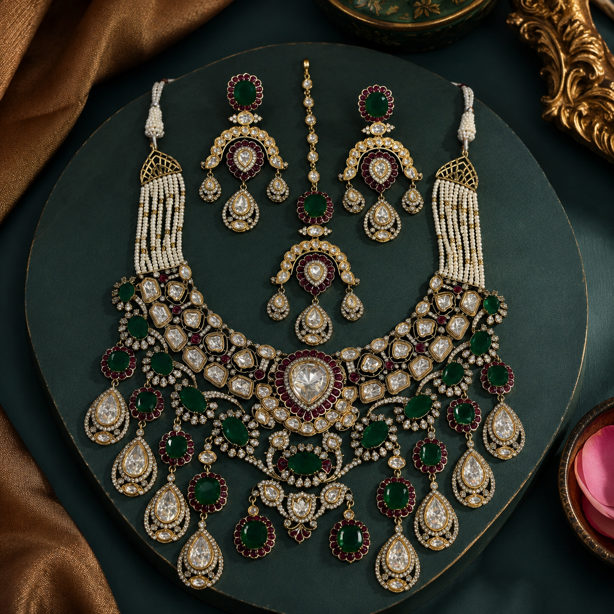 Polki Bridal Gold Necklace