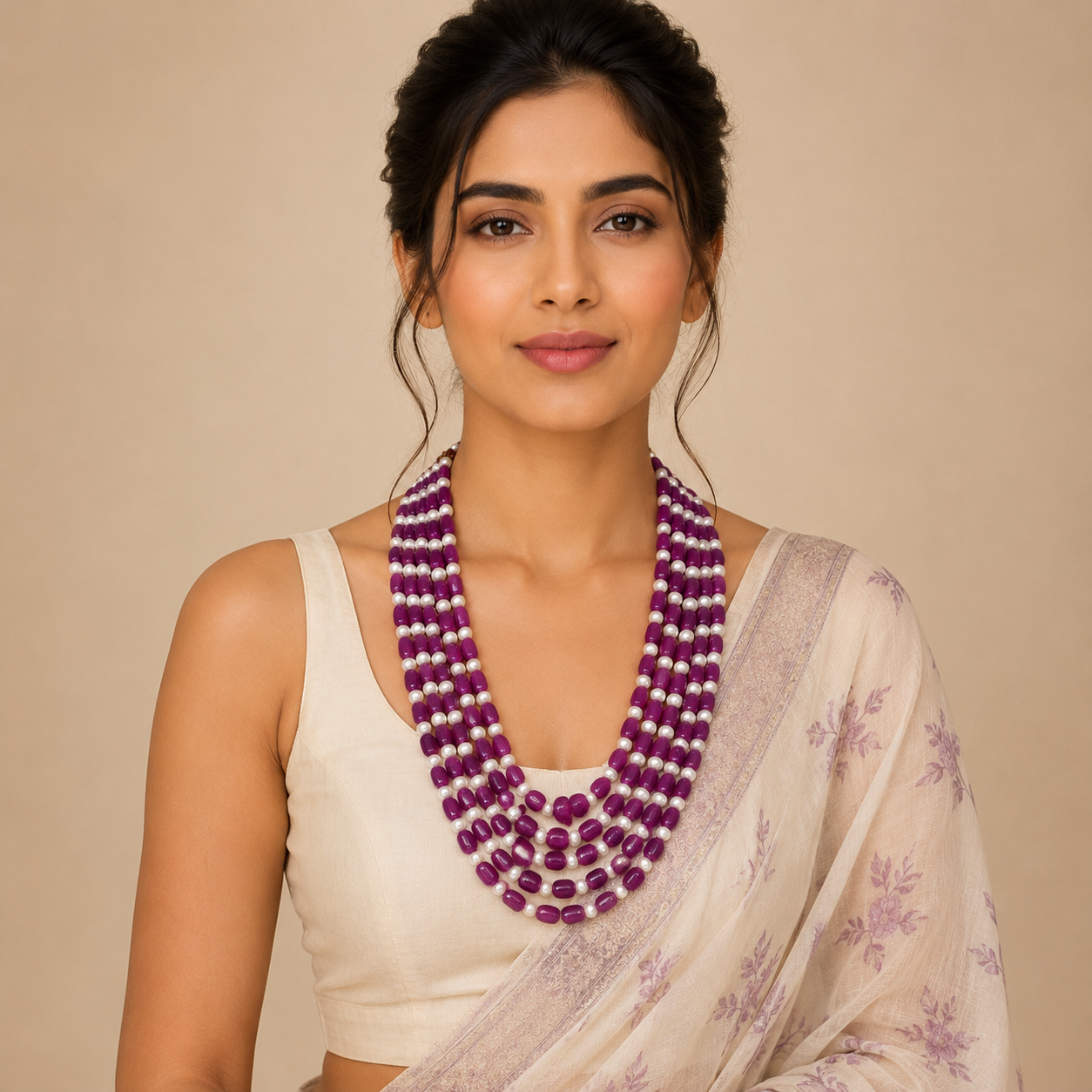 Zed Stone Multi Layererd Jaipuri Mala