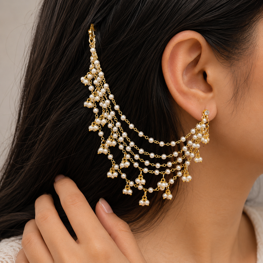 Five layered pearls kaanchain  For Women