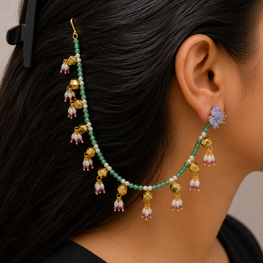 Green Beaded Kanchain for Woman
