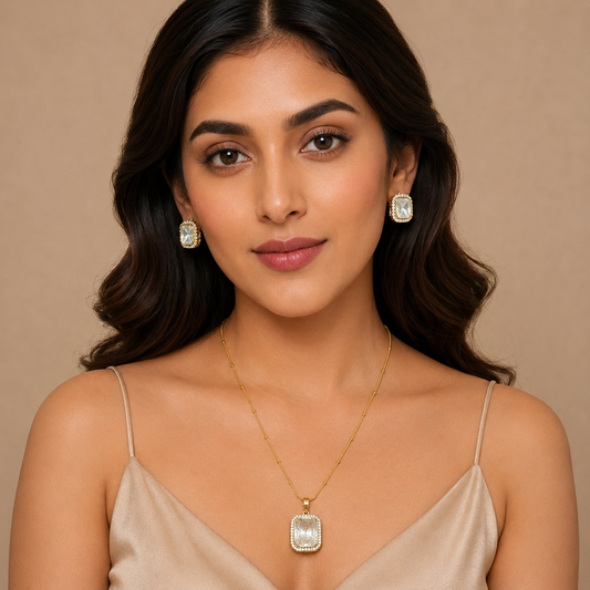 Uncut Polki Pendant Set