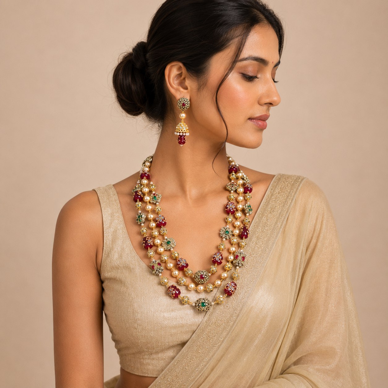 Multi Colour Hand Painted Tanjour Beads Jaipuri Malla