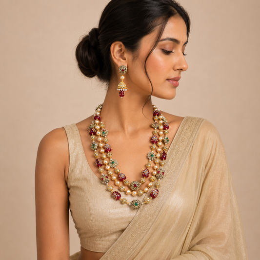 Multi Colour Hand Painted Tanjour Beads Jaipuri Malla