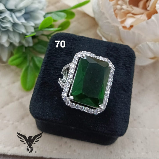 DOUBLET STONE WITH SIDE CZ RING FOR WOMEN