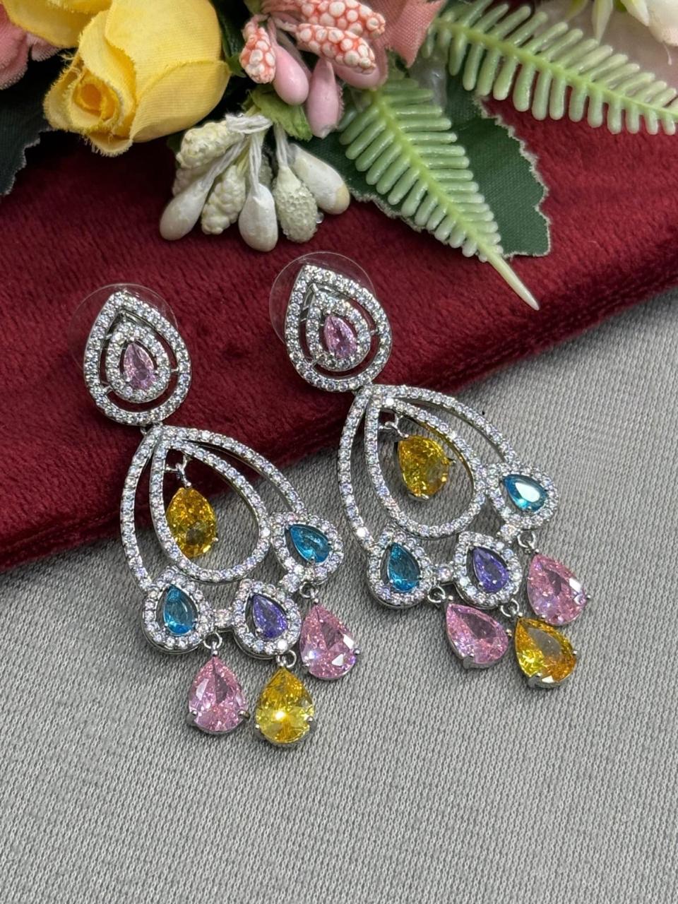 CZ With Doublet Multi Earring