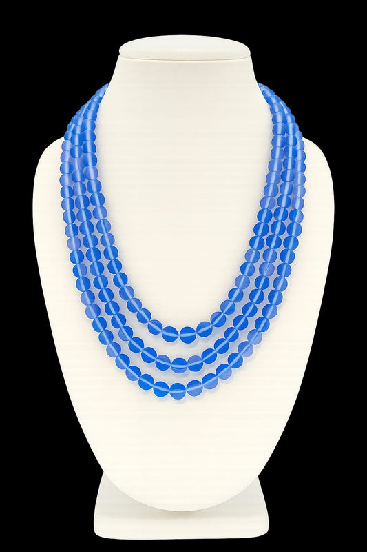 BLUE COLOUR MISTICK ONYX THREE LAYER MALA