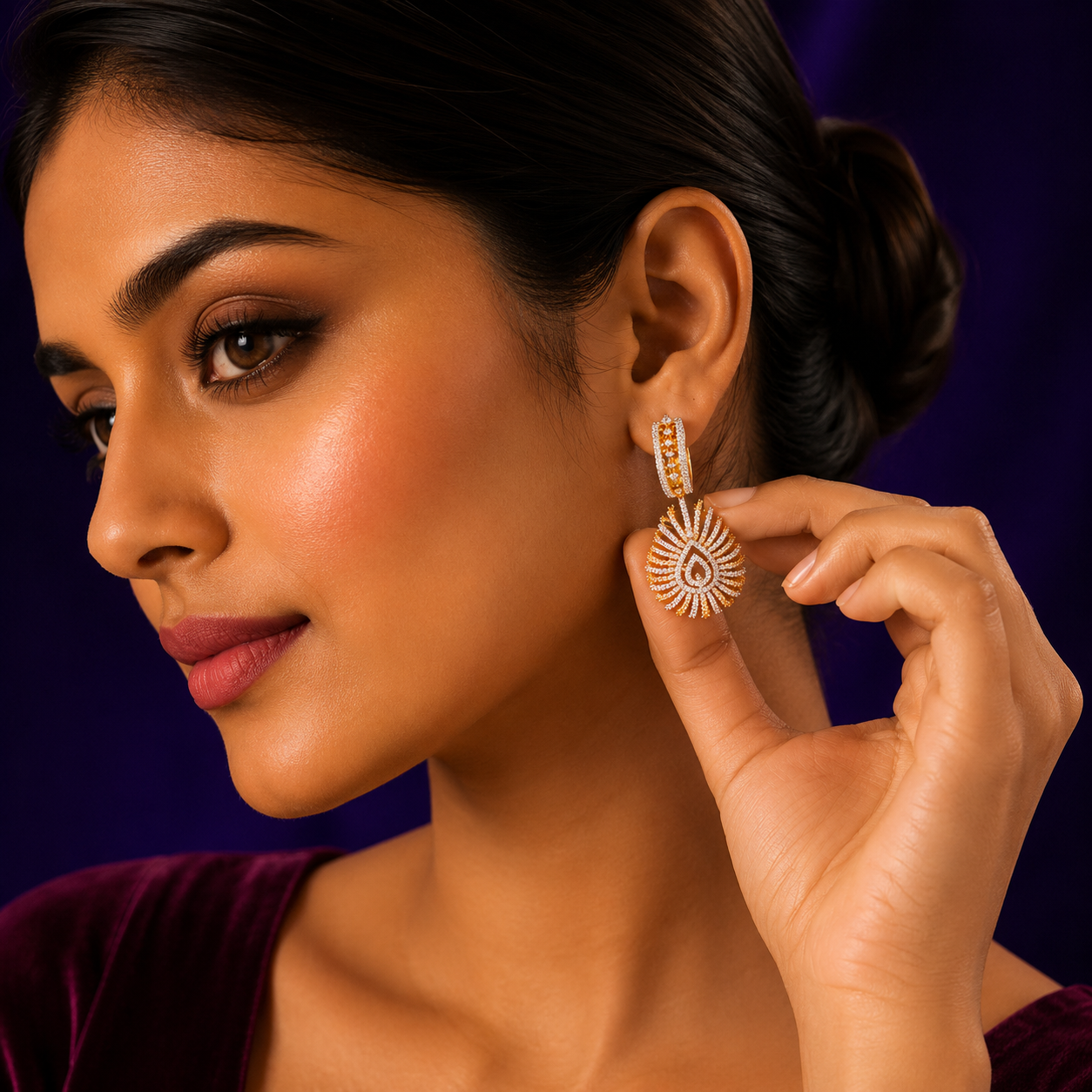 Trendy Gold Plated Earring for woman