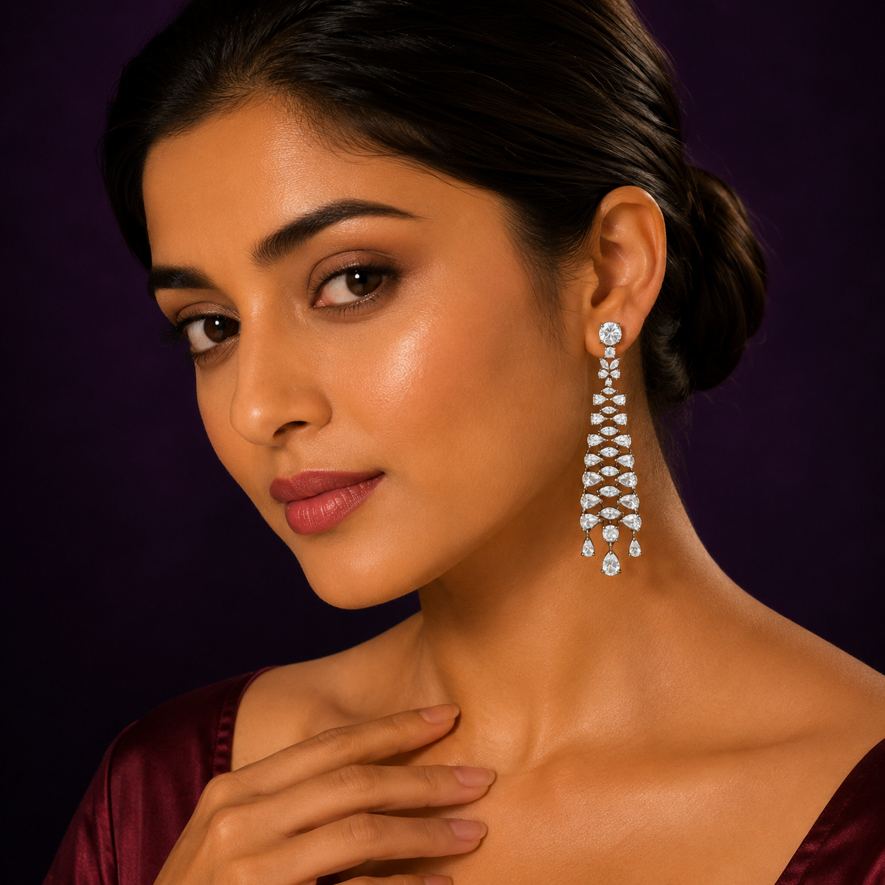 Long CZ Earring for woman