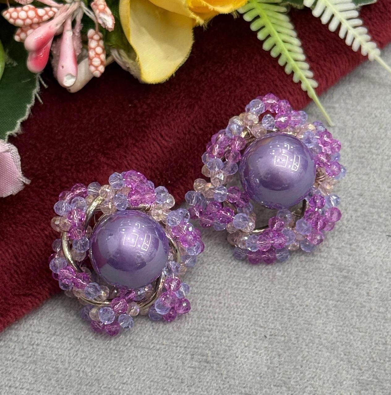 Centre Pearl Floral Studs