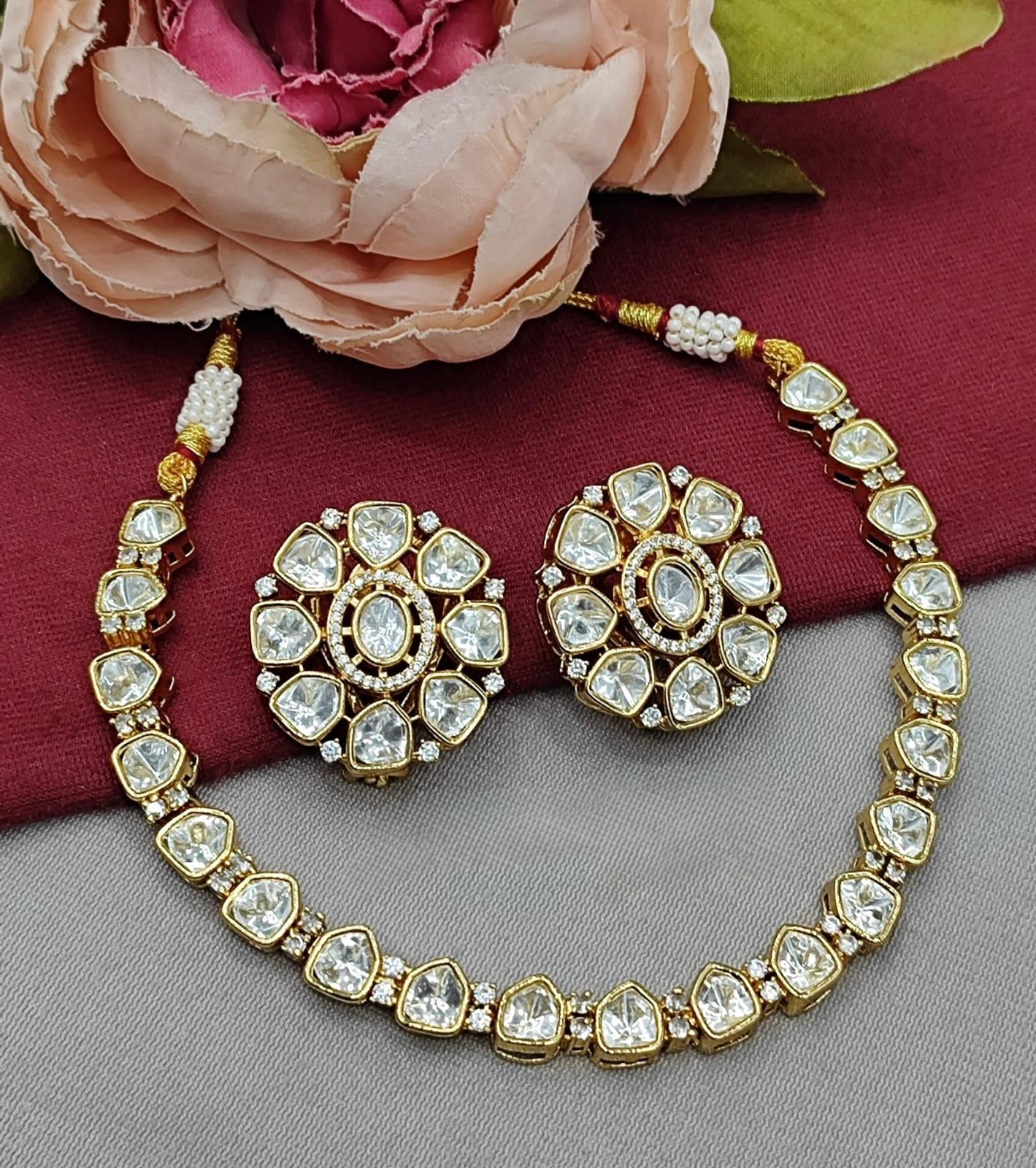 Classic Gold Plated Polki Set