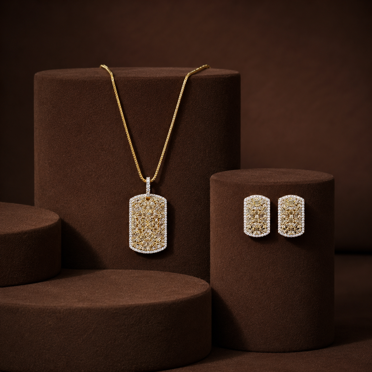 Gold Cz Pendent set