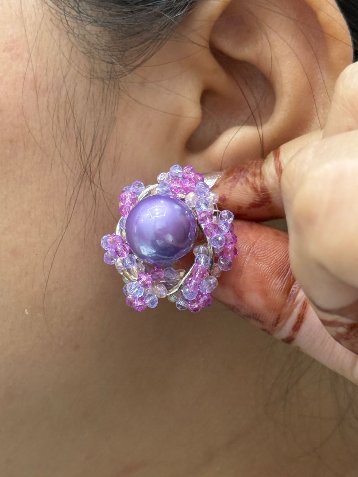 Centre Pearl Floral Studs