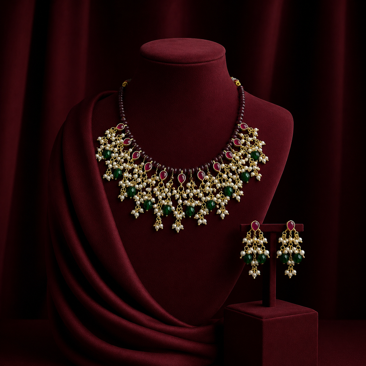 Vaani Paachi  necklace with Earrings In multi  For Women