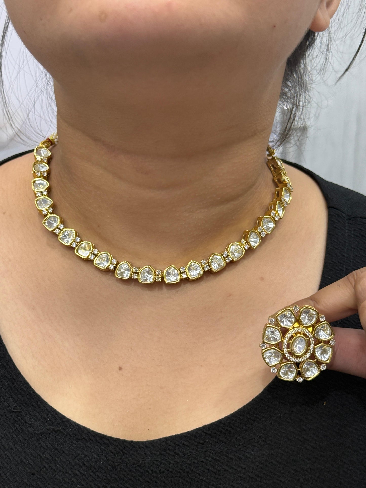 Classic Gold Plated Polki Set