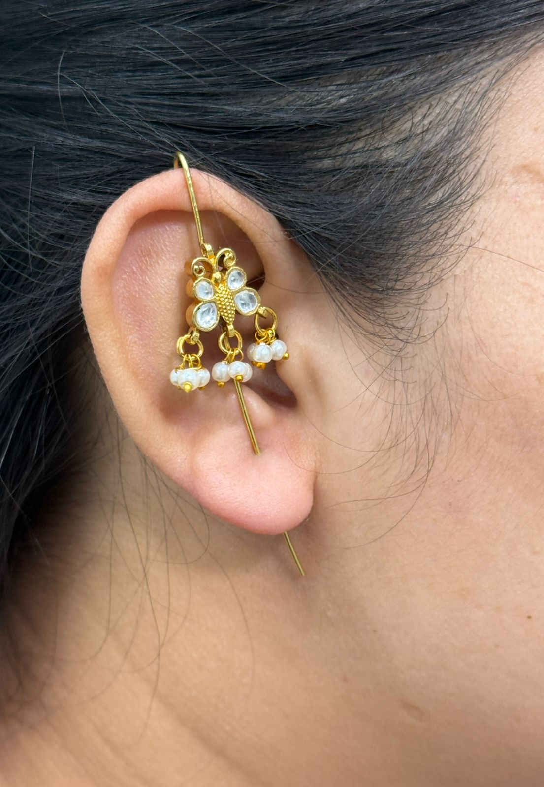 Butterfly White Earcuff