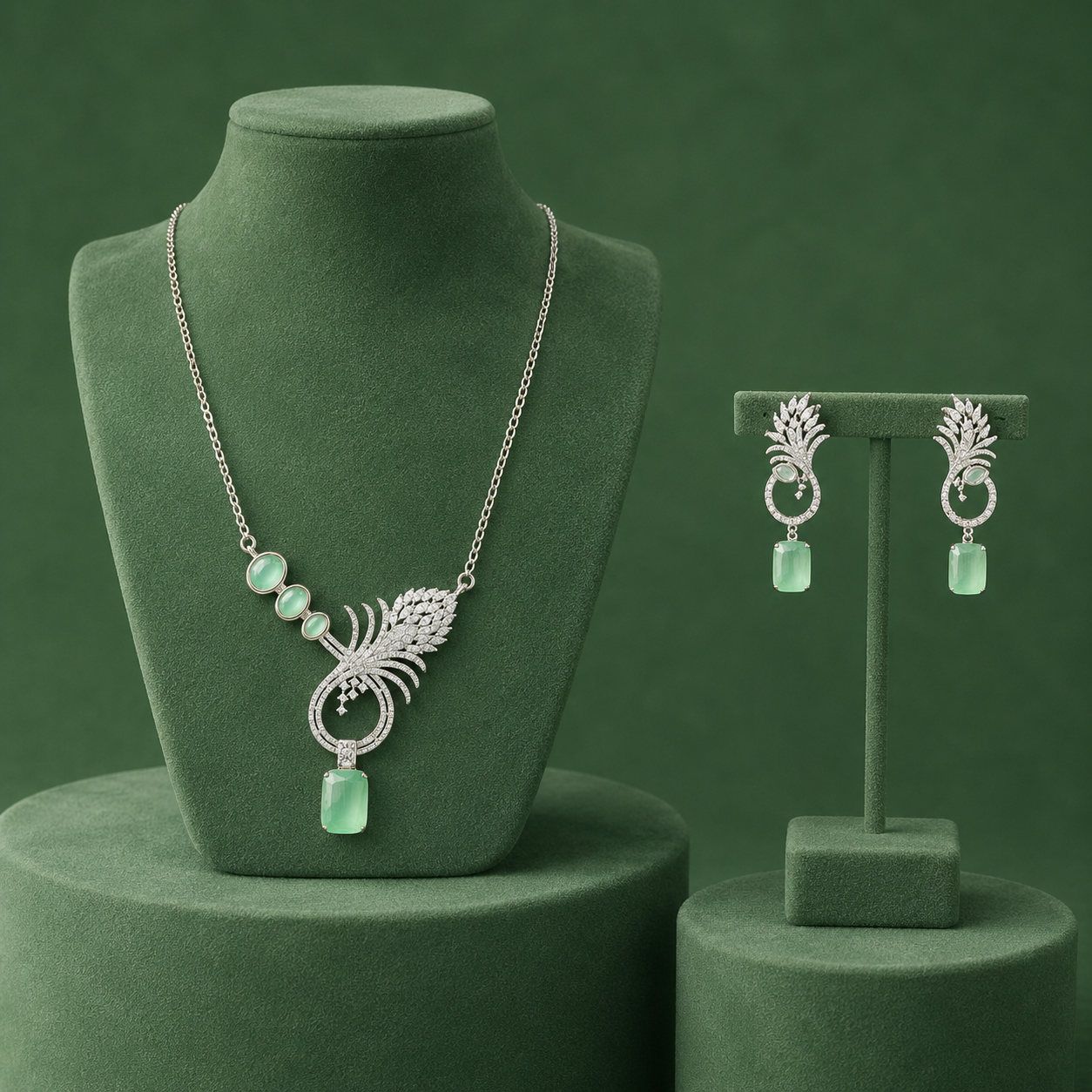 Methili pendent set with chain for women
