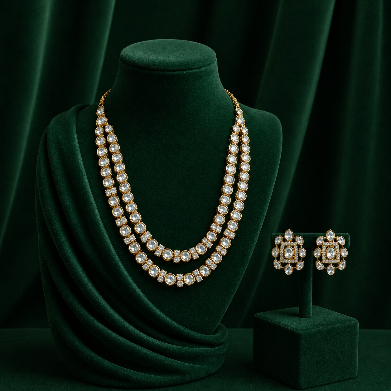 Nita Kundan Chain Necklace With Beautiful Studs