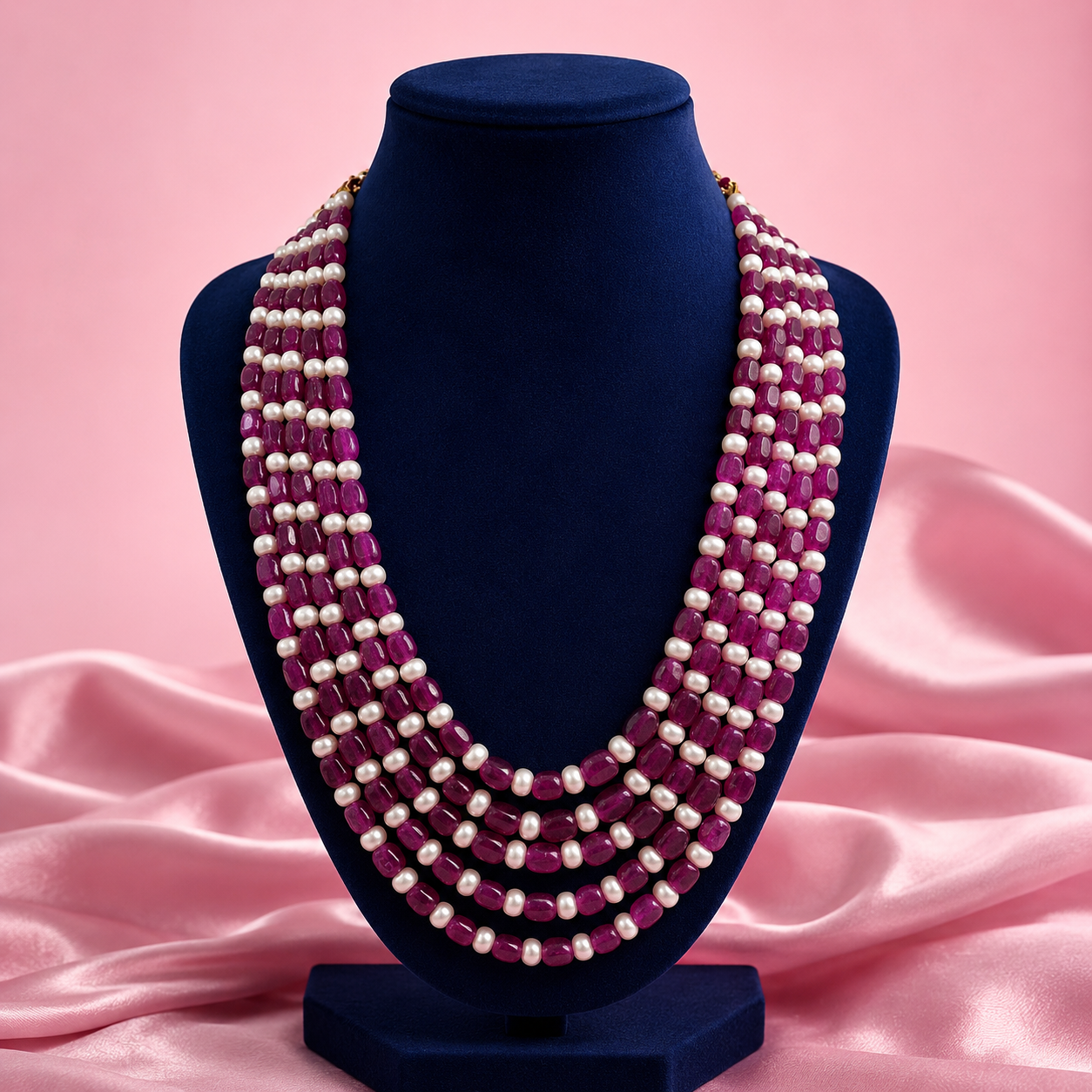 Zed Stone Multi Layererd Jaipuri Mala