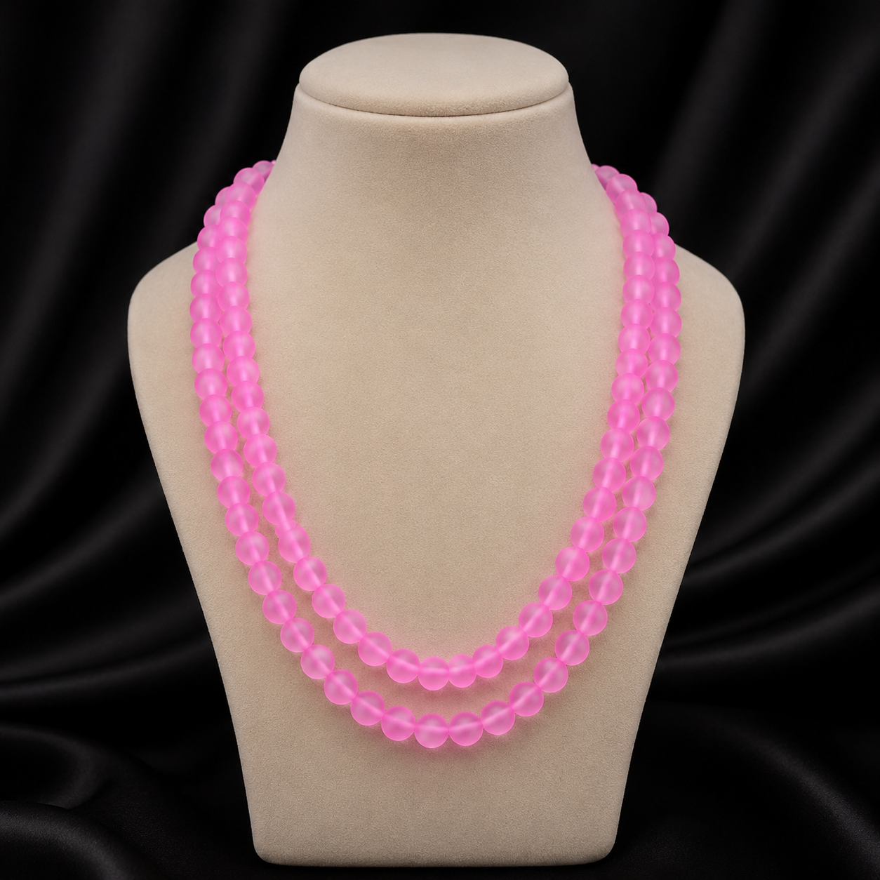 MISTICK DOUBLE LAYER PINK ONYX BEADS MALA