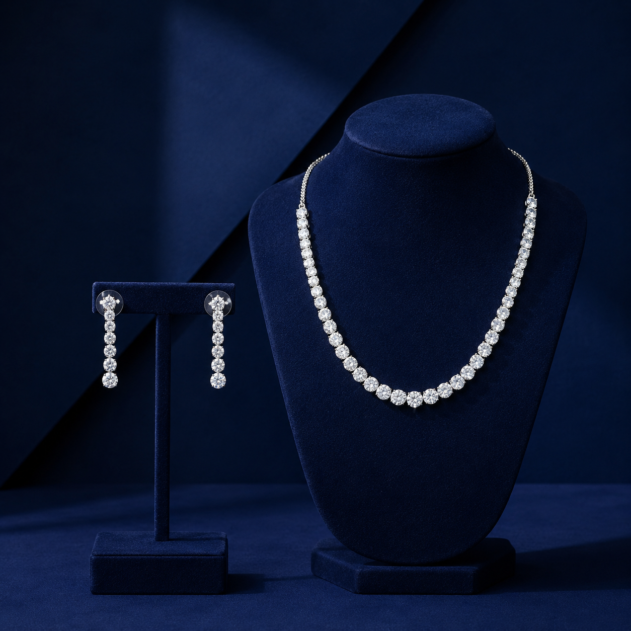 solitaire silver diamond necklace for women
