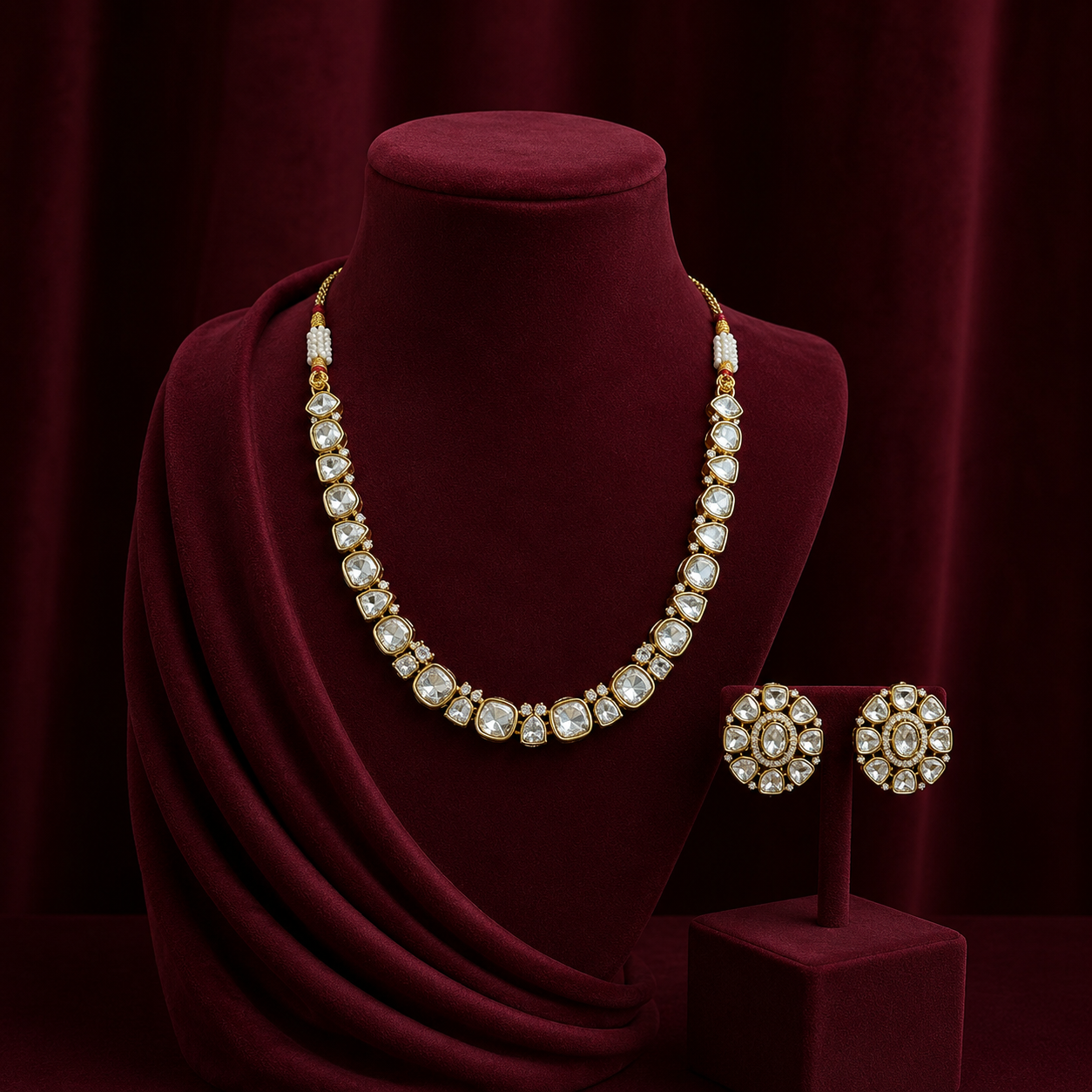 Classic Gold Plated Polki Set