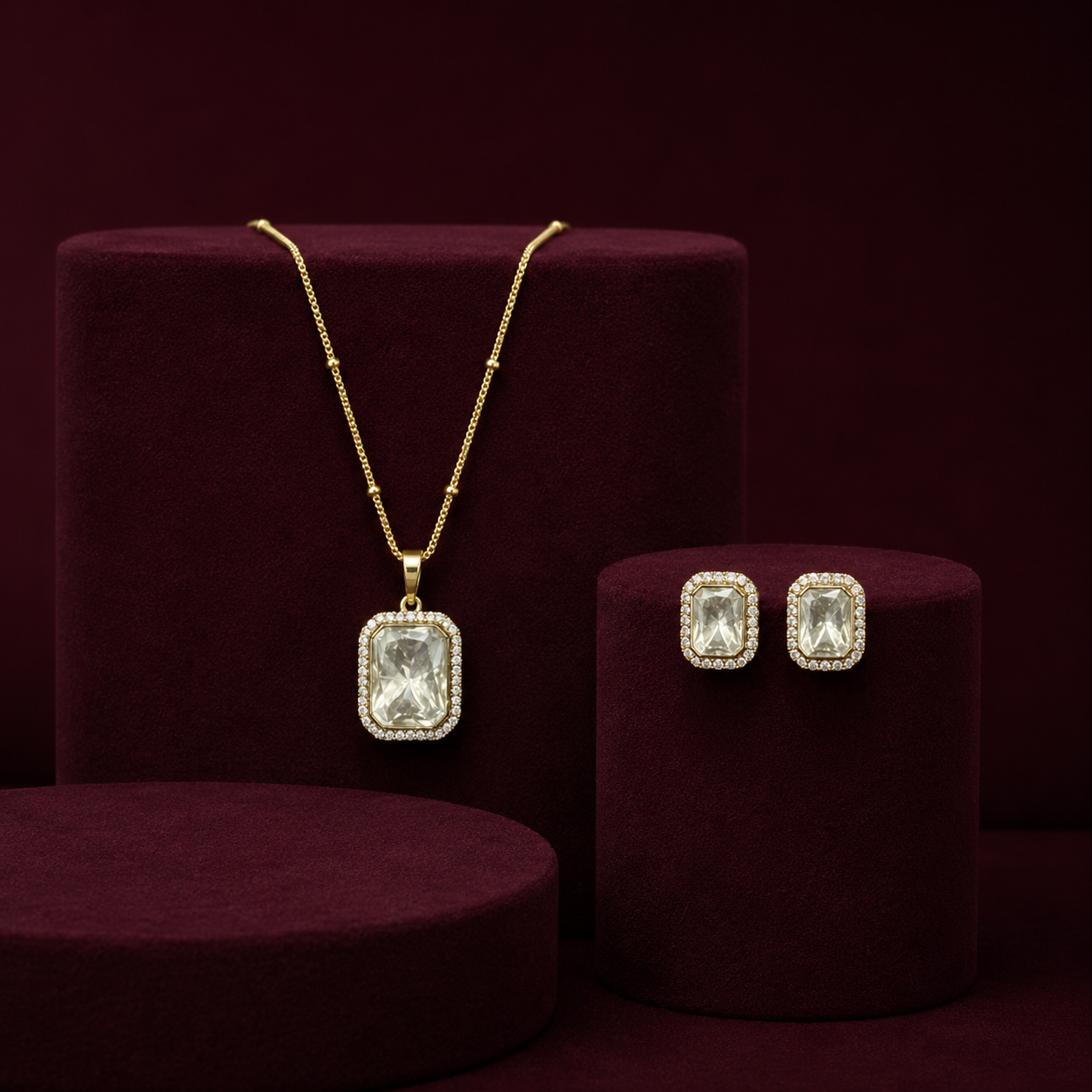 Uncut Polki Pendant Set