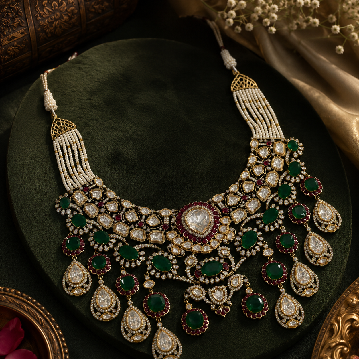 Polki Bridal Gold Necklace