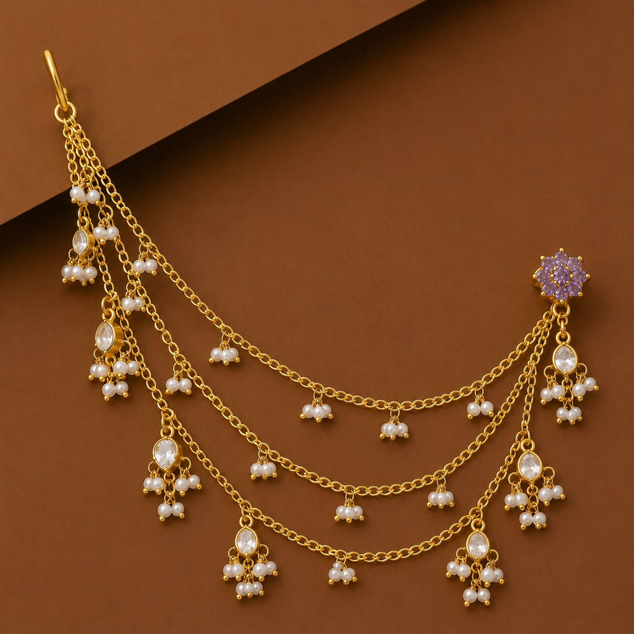 Gold Plated Pearl Kanchain