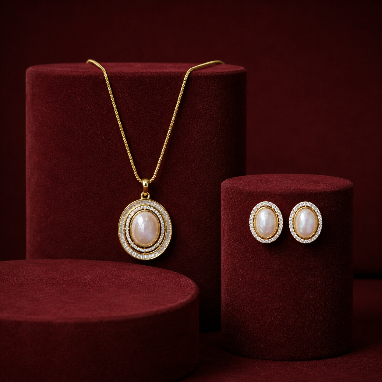 Pearl Gold Pendent Set