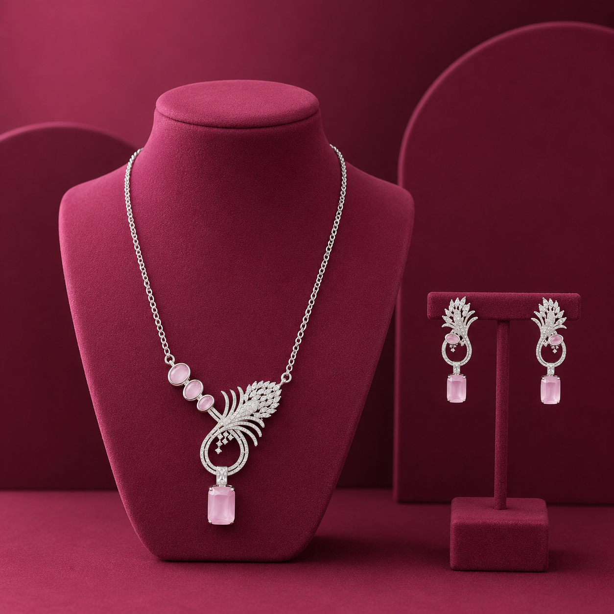 Suhani Beautiful Pendent Set In Pink For Women